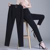 High Waist Elastic Harem Pants for Women Commuter Casual Capri Pants Fashion Solid Color Pockets Sashes Trousers 4XL