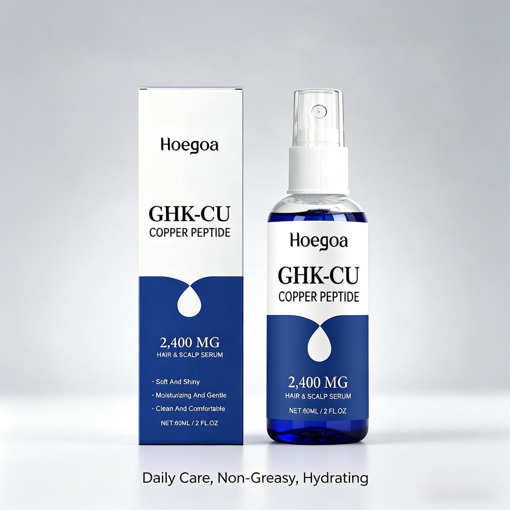 60ml GHK Cu Peptyd Miedziowy Spray Serum do Włosów Głębokie Odżywianie Włosów Szybko Wchłaniający Nawilżający Wzmacnia Korzenie Nie Tłusty