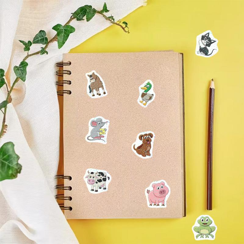 500Pcs/Roll Cute Animal Stickers Cartoon Self Adhesive Waterproof Decals Kids Diy Scrapbook Journal Reward Craft Decor Decals