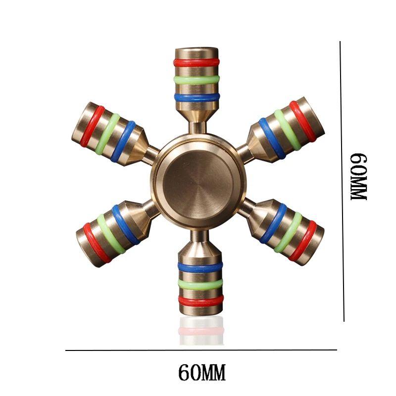 Metal Hand Spinner 6 Arm Decompression Toy Fidgets For Adults Kids EDC Gadgets Anxiety Stress Antiestres Juguete Ansiedad