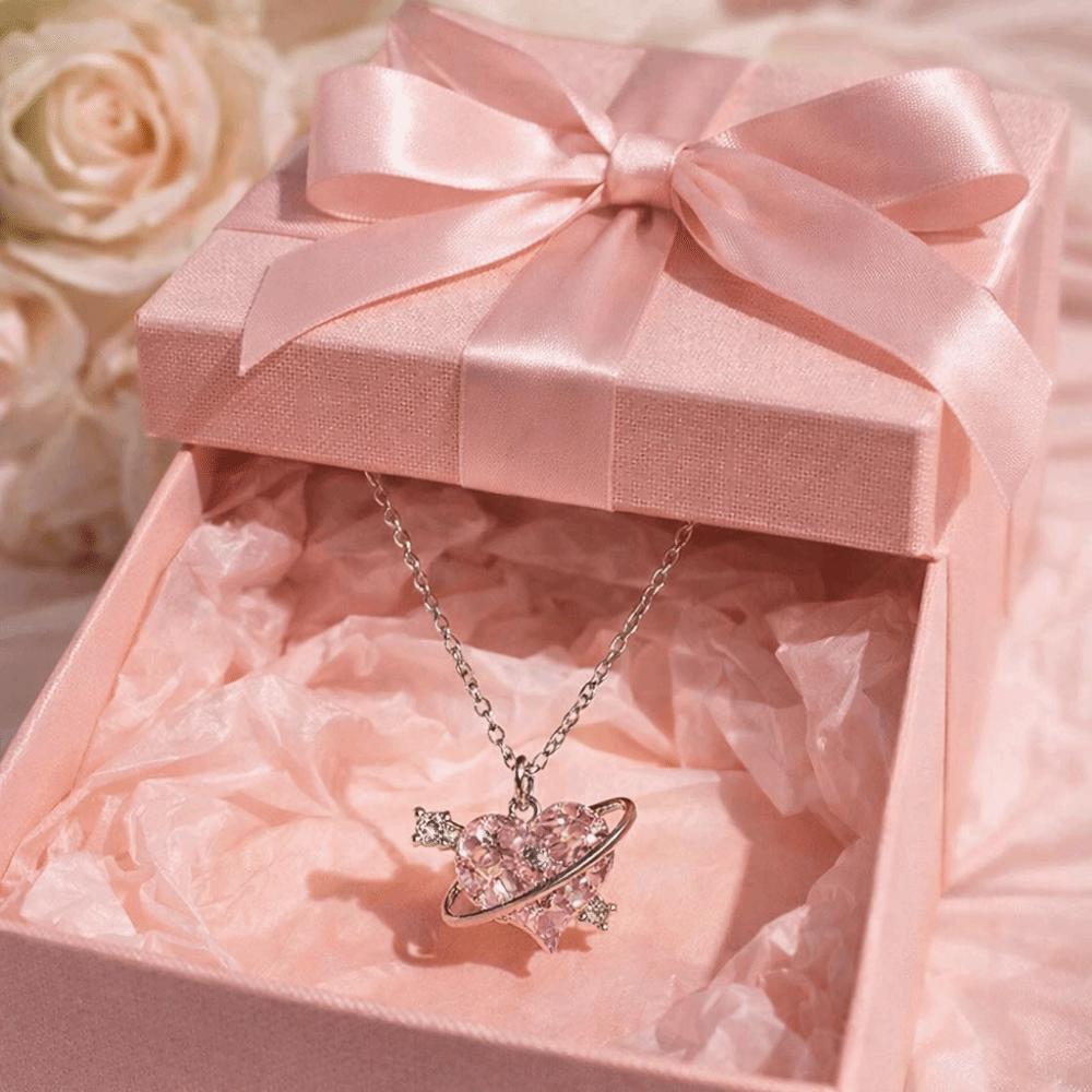 Light Luxury Design Love Sphere Necklace Sweet Elegant Style Sphere Necklace  Fashion Accessory
