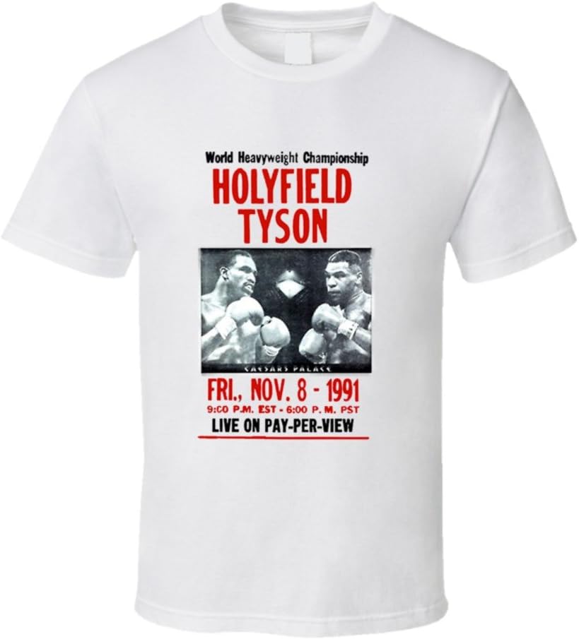 Mike Tyson VS Evander Holyfield Boxing Fight TShirt 100 Cotton ONeck Short Sleeve Summer Casual Mens Tshirt Streetwear S