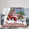 Red Christmas Pattern Blanket Flannel Textile Decor Multifunction Warm Throw Blankets for Sofa Car Plush Thin Quilt