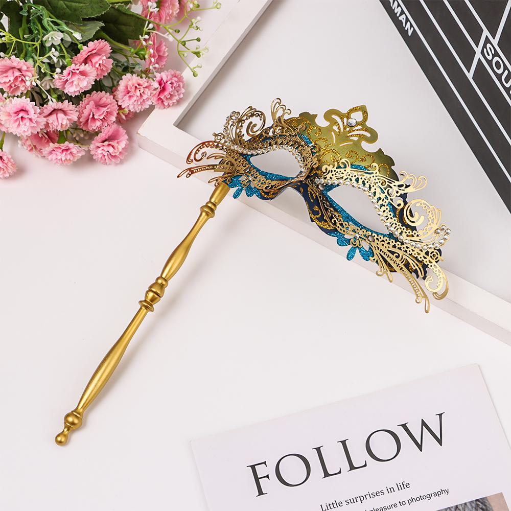 Párty Fénixový ocas Květinová Benátská kostýmová maska Halloweenská maškarní maska s držátkem