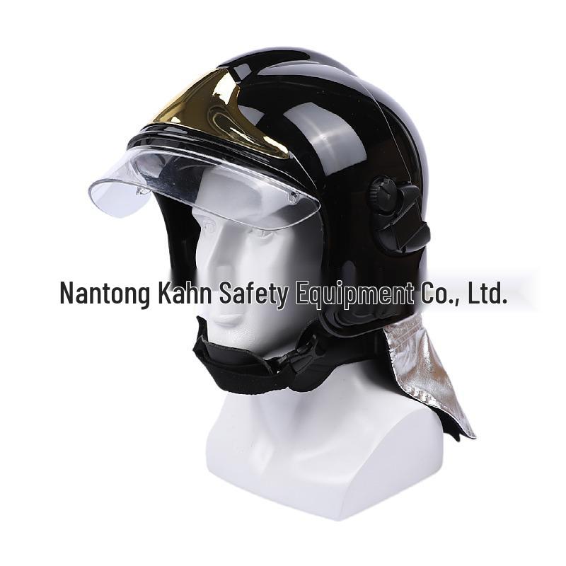 European Firefighting Helmet with Double Visor - Flame Retardant, Full Face, Emergency Rescue Protection.