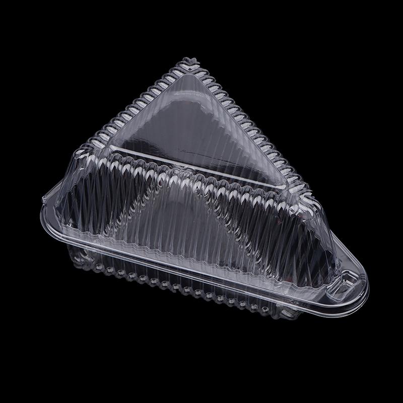 10 Adet Pasta Dilimi Plastik Kap Şeffaf Üçgen Tatlı Kutusu Gıda Paketleme Kutusu İstiflenebilir Meyveli Pasta Sandviç Tutucu