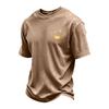 Men's Retro Halloween Print Neck Short Sleeve T-Shirt for Casual Holiday Wear