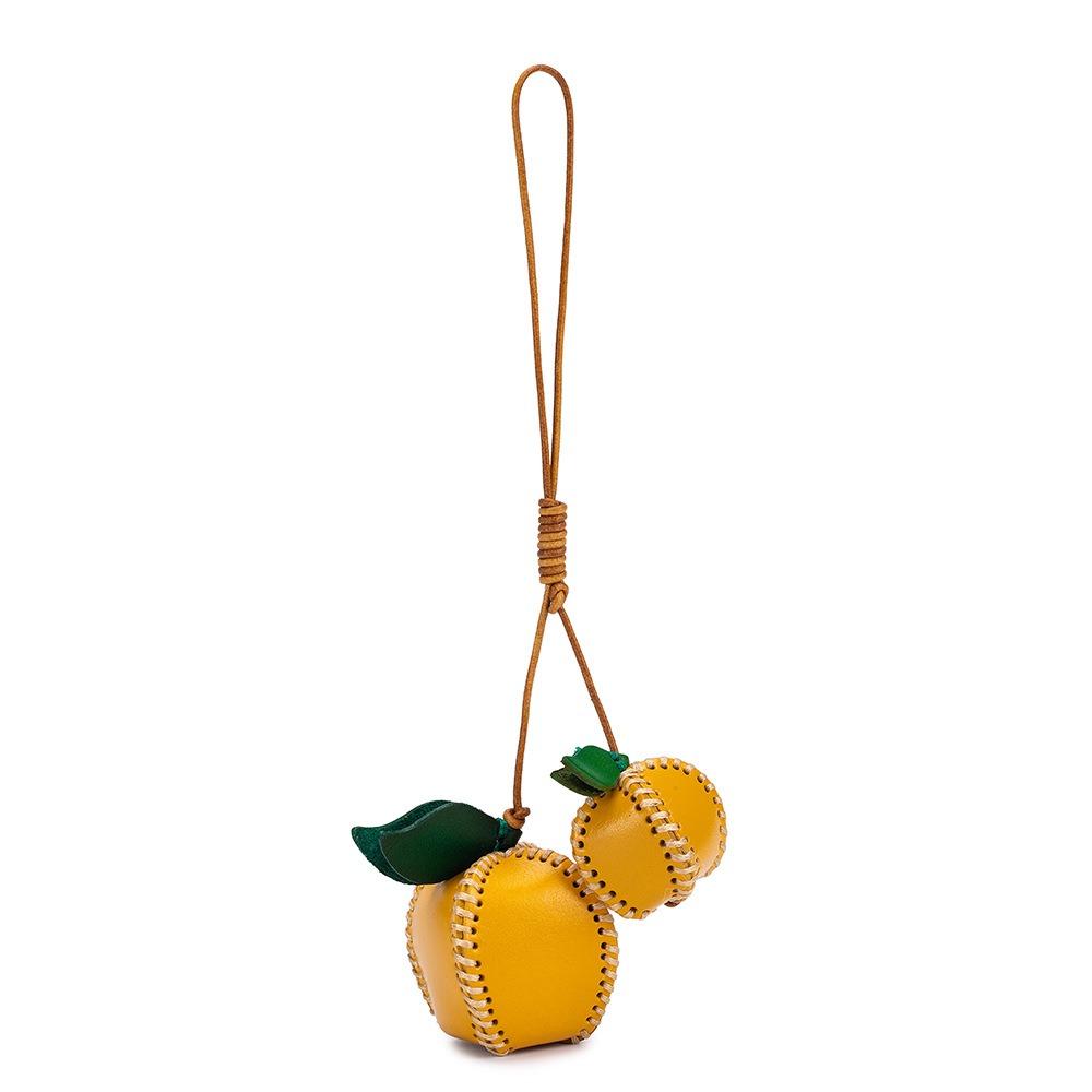Pear Fruit Pendant Strawberry Bag Pendant Multi-color Leather Keychain  Car Accessory