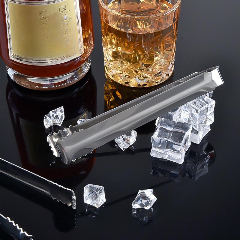 Stainless Steel Ice Clamp Multi-Purpose Food Clip Candy Bar Ice Cube Tongs BBQ Baking Tools Non-Stick Cookware Gadgets 1pcs