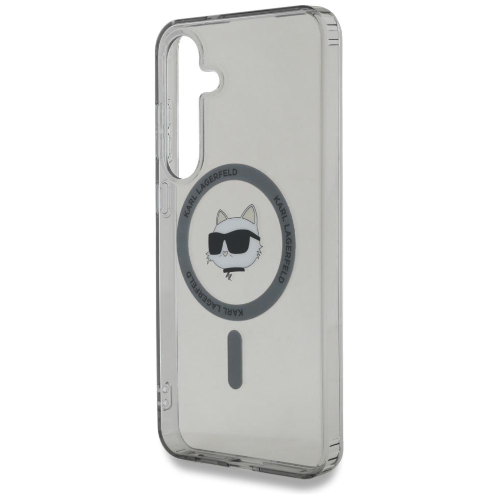 Karl Lagerfeld Button Choupette Case     Head Printed Logo Magsafe For Samsung Galaxy S25 Black