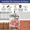 2D Flat, 1pc Pink Truck Floral Mother's Day Metal Wall Art Sign "Happy Mother's Day" - 8*12 Inch Aluminium Rustic Home Decor, Farmhouse Wall Art
