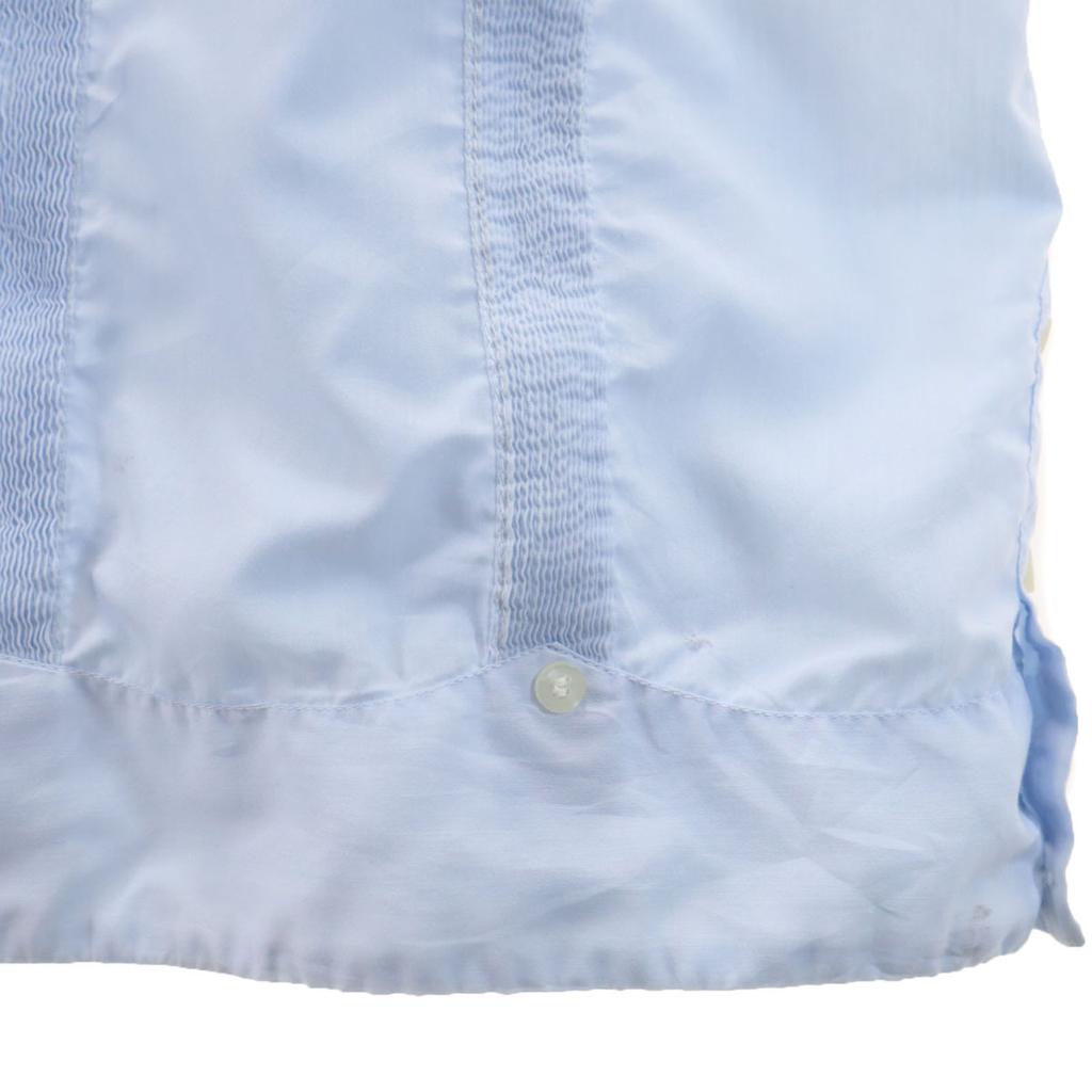 70s 80s Vintage Short Sleeve Open Color Cuban Shirt L Light Blue Men's Used