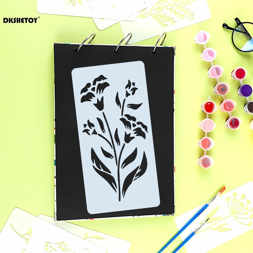 10pcs DIY Scrapbook Drawing Templates DIY Small Drawing Template Stencil for Crafts Wall Canvas Fabric Paper