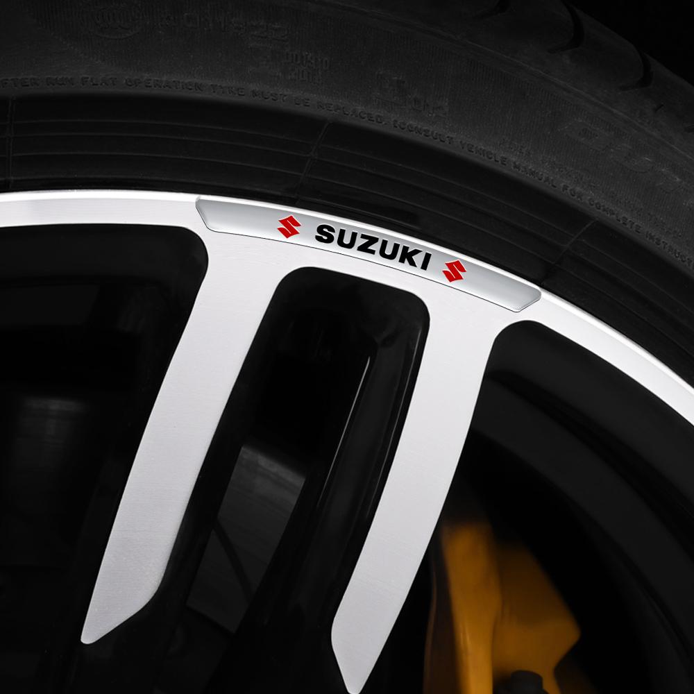 4pcs Car Badge Wheel Rim Stickers Auto Tire Decoration Decals Accessories For Suzuki New Alto Swift Tianyu Shangyue Ruiqi Baleno