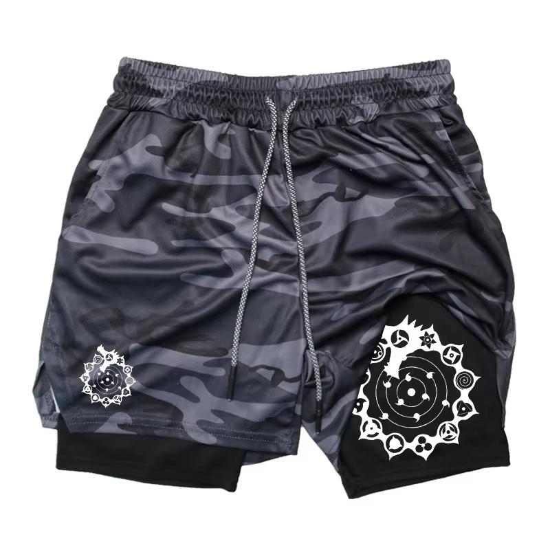 Baibao QIQI Heren Printed 2-in-1 Sportshorts, Gym & Hardloopstijl (met Telefoonvakje en Handdoeklus),  Sneldrogende Atletische Shorts RL0512 XXXL