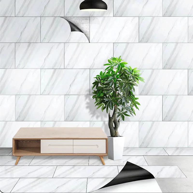 Marble Grain Wall Sticker Imitation Marble Wall Panels Diy Self-adhesive Waterproof Wallpaper For Home Bathroom Decoration