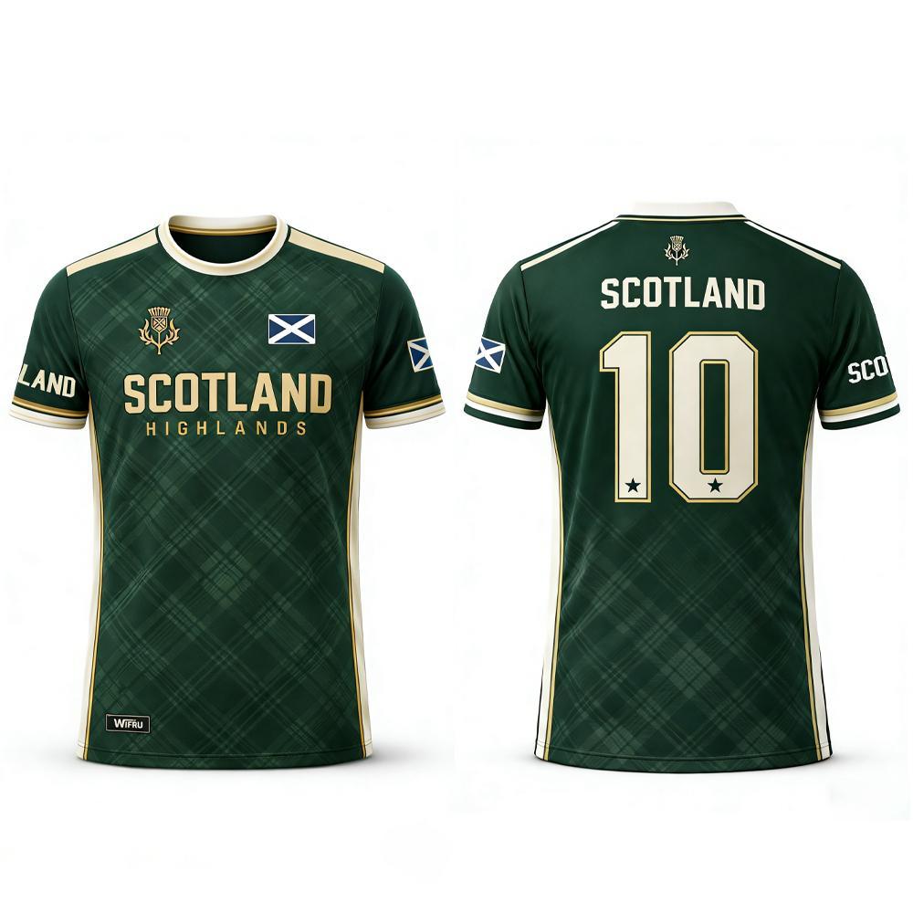 2026 Scotland Flag Print T-Shirt Summer Breathable Quick-Drying Sports Soccer Jersey Men's Everyday Training Apparel Fan Gift