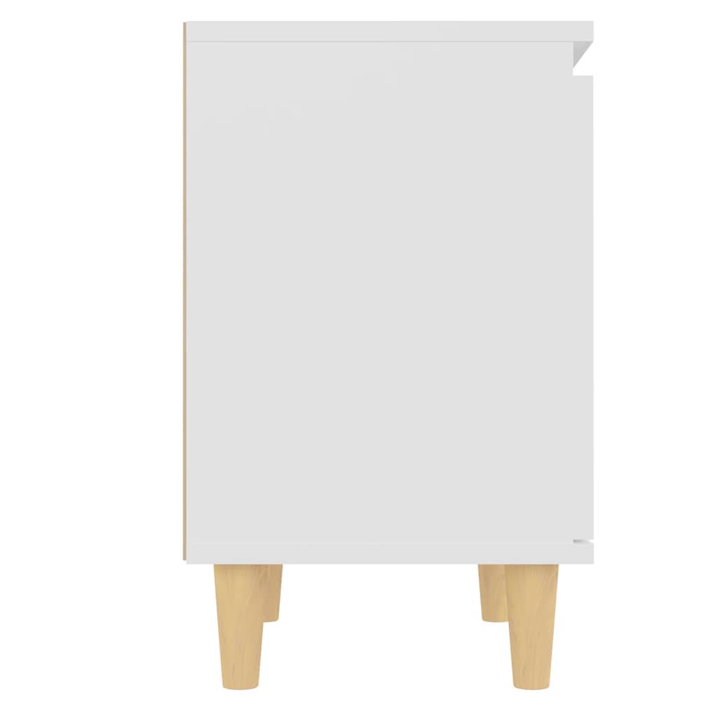 Nightstands with Solid Wood Legs 2 pcs White 40x30x50 cm