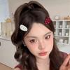 Mini Water Drop Shaped Hairclip Polka Dot Duckbill Hair Pins Non Slip Lovely Hair Grips for Girls Party Casual Styling Barrettes