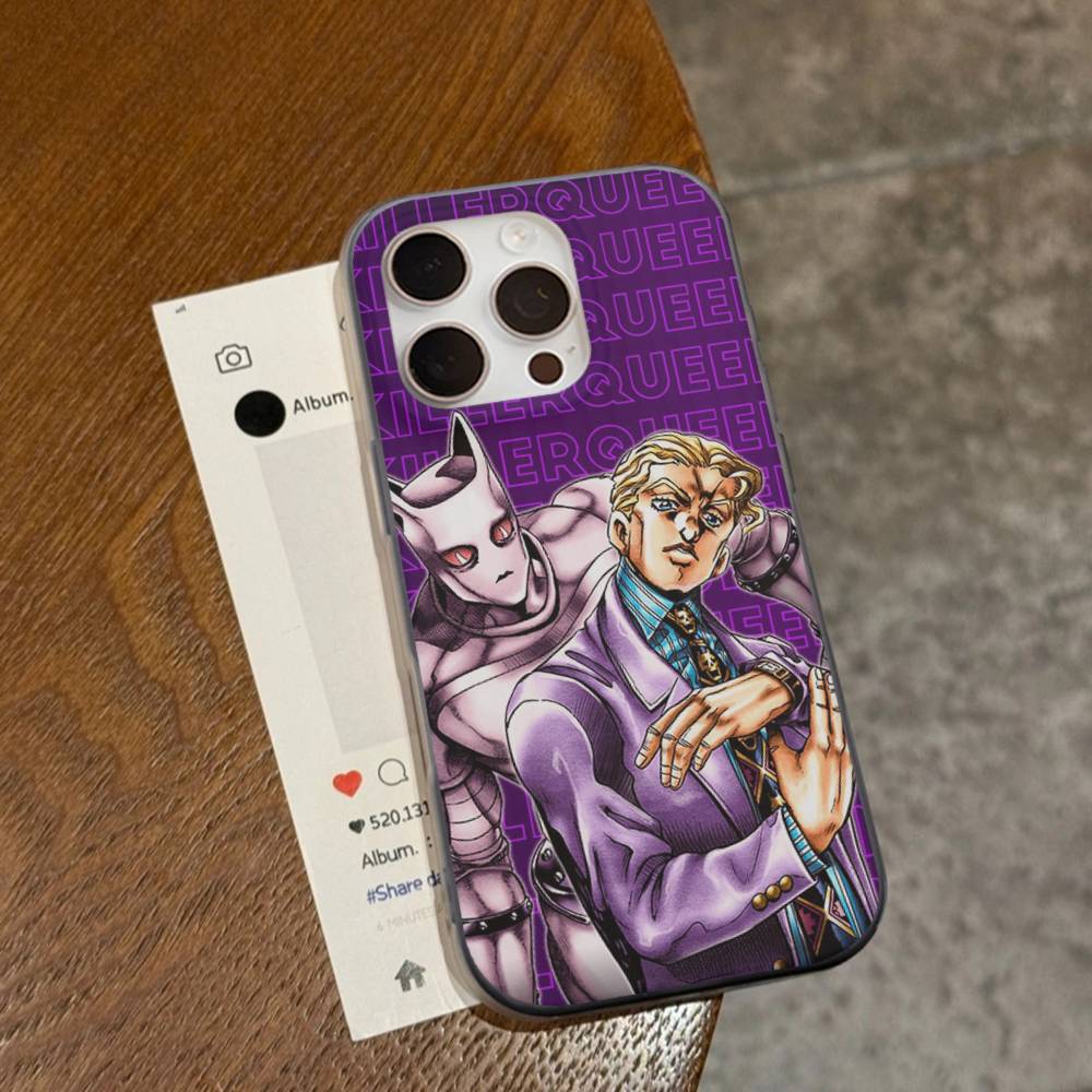 Anime Jojo Bizarre Adventure Für IPhone 17 16 15 11 12 13 14 Pro Max Plus Pro Wellige Transluzente Rückseite Handyhülle