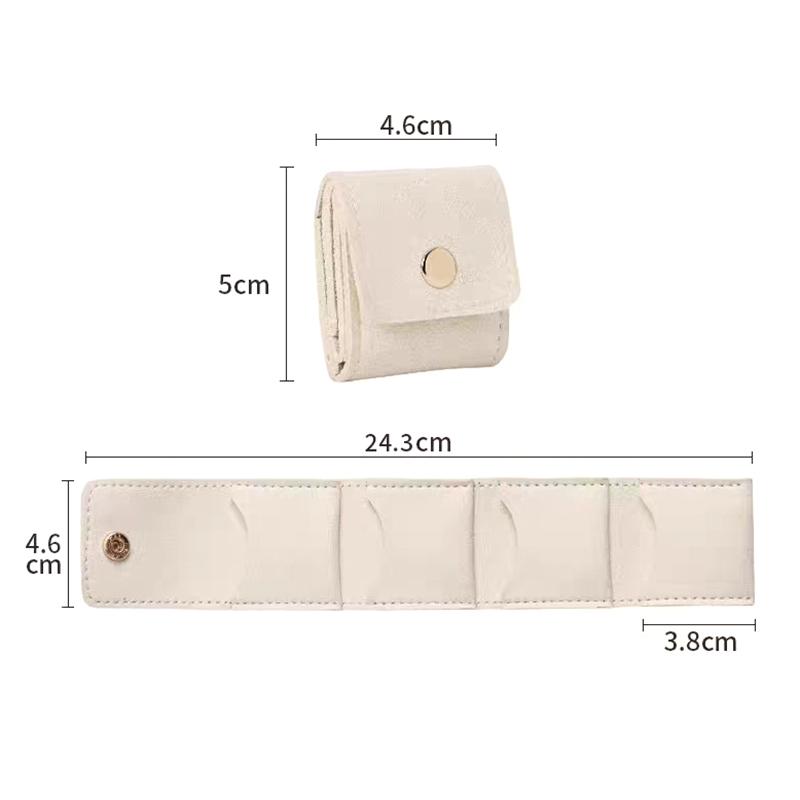 Foldable Jewelry Organizer Pouch With Multi Compartments For Rings Necklaces Earring Mini Travel Jewelry Roll Bag With Buckle