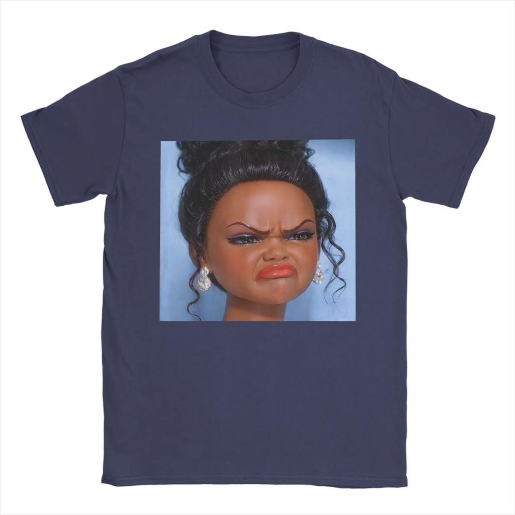 Summer Angry Disgusted Black Doll Face Meme Popular Tshirts 100 Cotton Tee Shirt For Hot Sale Short Sleeve Tees