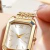 Ladies Watch Light Luxury Style Square Dial Steel Strap Embellishment for Office Party Date Night Women Fashion