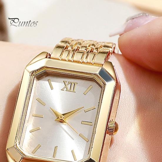 Ladies Watch Light Luxury Style Square Dial Steel Strap Embellishment for Office Party Date Night Women Fashion