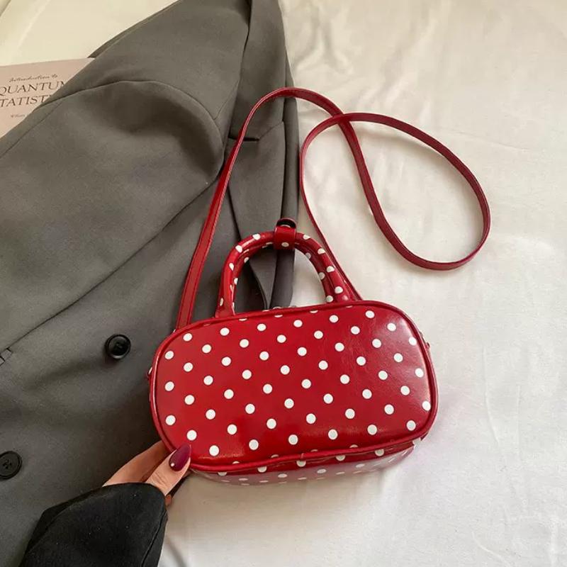 Polka Dot Mini Top-handle Bag Vintage Style Crossbody Underarm Bag Fashion Casual Handbag For Women Daily Commute Shoulder Bag