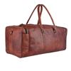 Vintage echtes Ziegenbraunes Leder Reisegepäck Duffel Weekender Übernachtungstasche