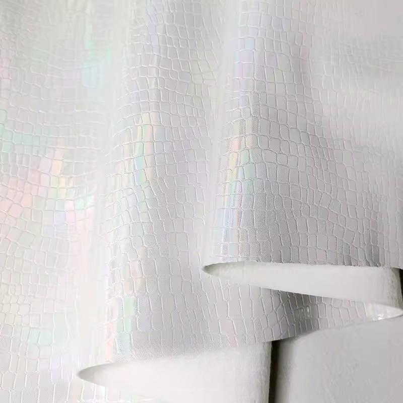 

Laser PU Leather Fabric Iridescent Stone Pattern for Handcrafted Diy Soft Headboard Anime Decoration Artificial Leather 100x137cm