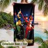 Miraculous Ladybug Strandtuch, Personalisiert mit individuellem Text, Schnelltrocknendes weiches großes Handtuch für Schwimmbad und Reisen