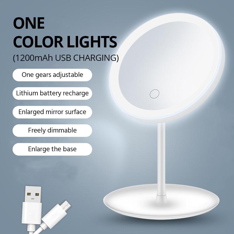 

Дзеркало для макіяжу зі світлодіодним освітленням Косметичне дзеркало денного світла Знімне регульоване настільне дзеркало Складне з USB-кабелем Косметичне дзеркало