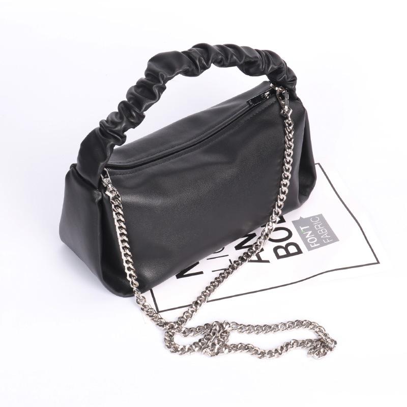 New Soft Leather Versatile Sheepskin Folding Bag Handbag European and American Fashion Banquet Bag Cowhide Shoulder Diagonal Cross