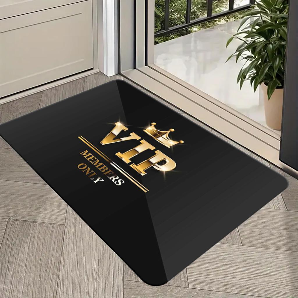1pcs VIP Member Only Welcome Mat Non-Slip Polyester Rug Entrance Doormat Living Room Bedroom Bathroom Kitchen Home Carpet