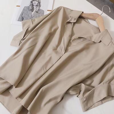 Summer  Loose Short Sleeve Blouse Women 2023 CasualCotton White Shirts For Women Elegant Lapel Solid Office Lady Tops 28569