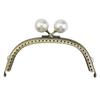 Pearl Wallet Metal Handle Frame Flower Pattern Arc Shaped DIY Clutch Clasp Lock