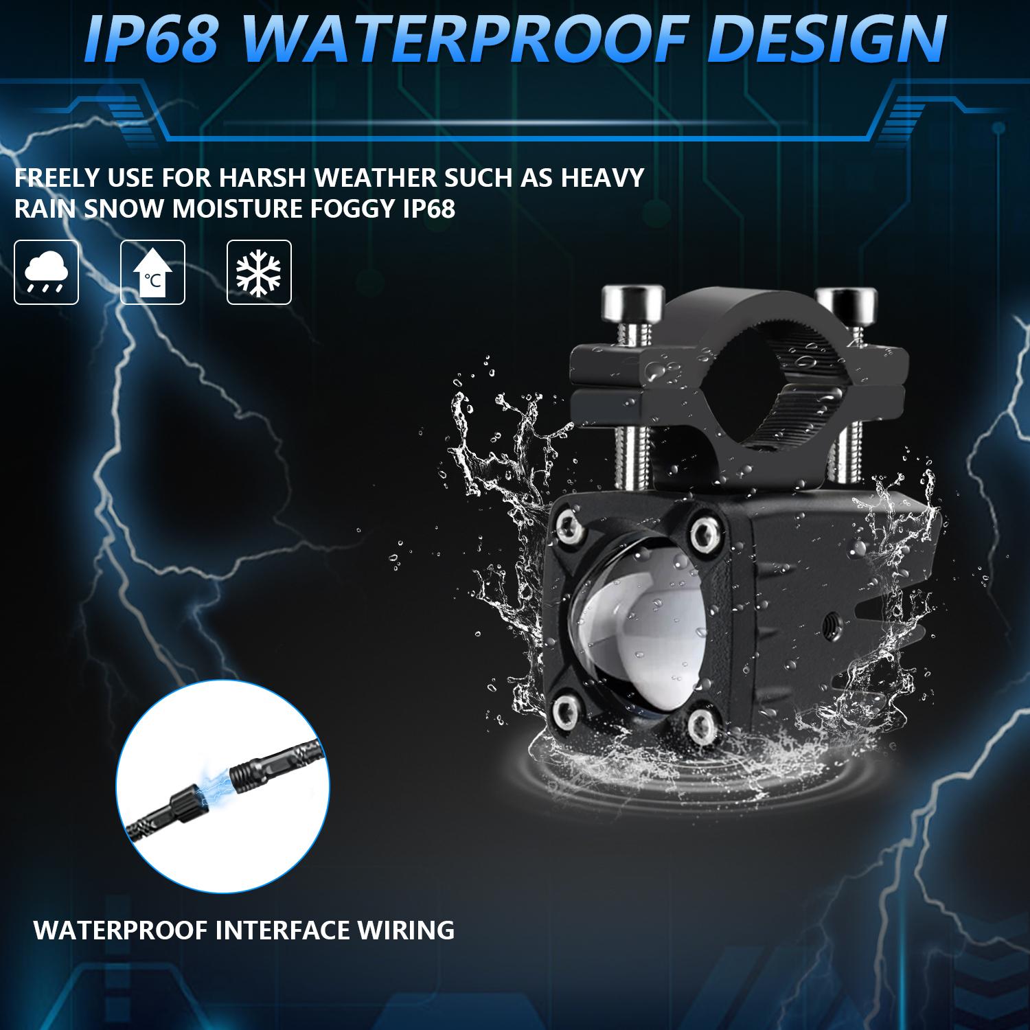 

Светодиодные противотуманные фары для мотоцикла 120 Вт 18000LM 6 режимов освещения Светодиодные вспомогательные фонари с проводкой