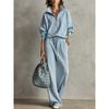 Womens 2026 Fall Winter Solid Color Loose Hoodie Pants Set Casual Sporty Outfit