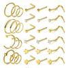 Best Seller 20g Nose Rings Hoop Studs L Shape Stainless Surgical Steel Corkscrew Nose Piercing Jewelry