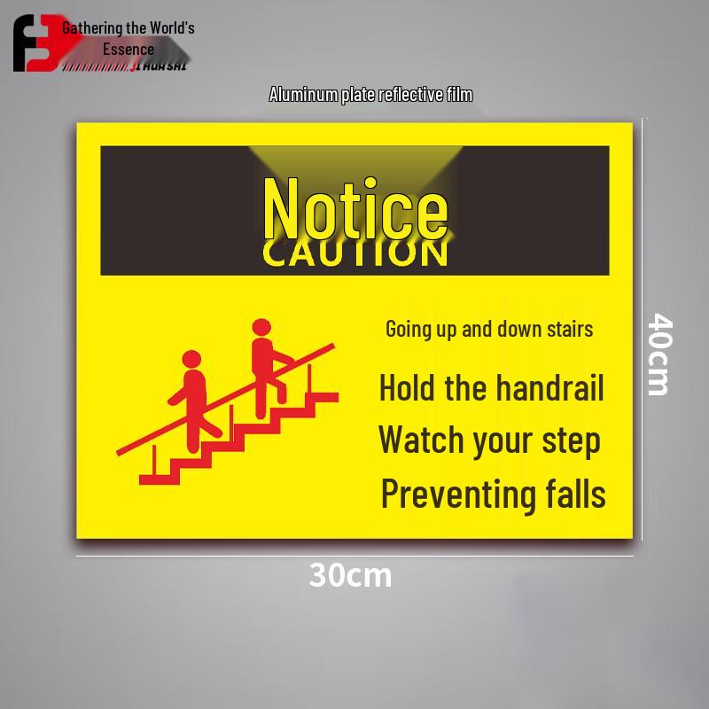 Hold Handrail Stair Safety Sign