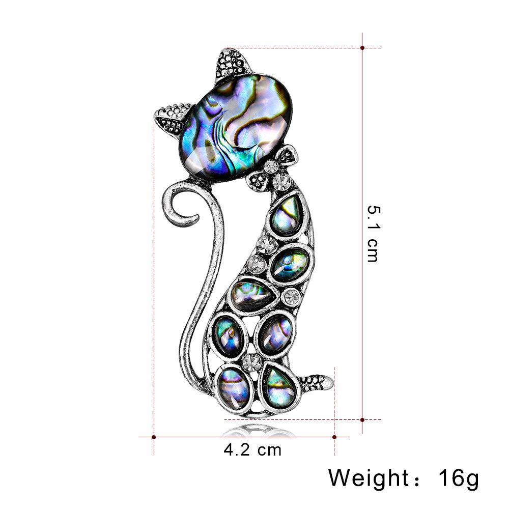 Prémiová korejská kreslená koťátková brož s kapkou oleje - Elegantní zvířecí odznak pro ženy