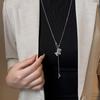 > Super Sparkly Zircon Horse Flower Pendant Necklace - Luxurious Niche Design Sweater Chain