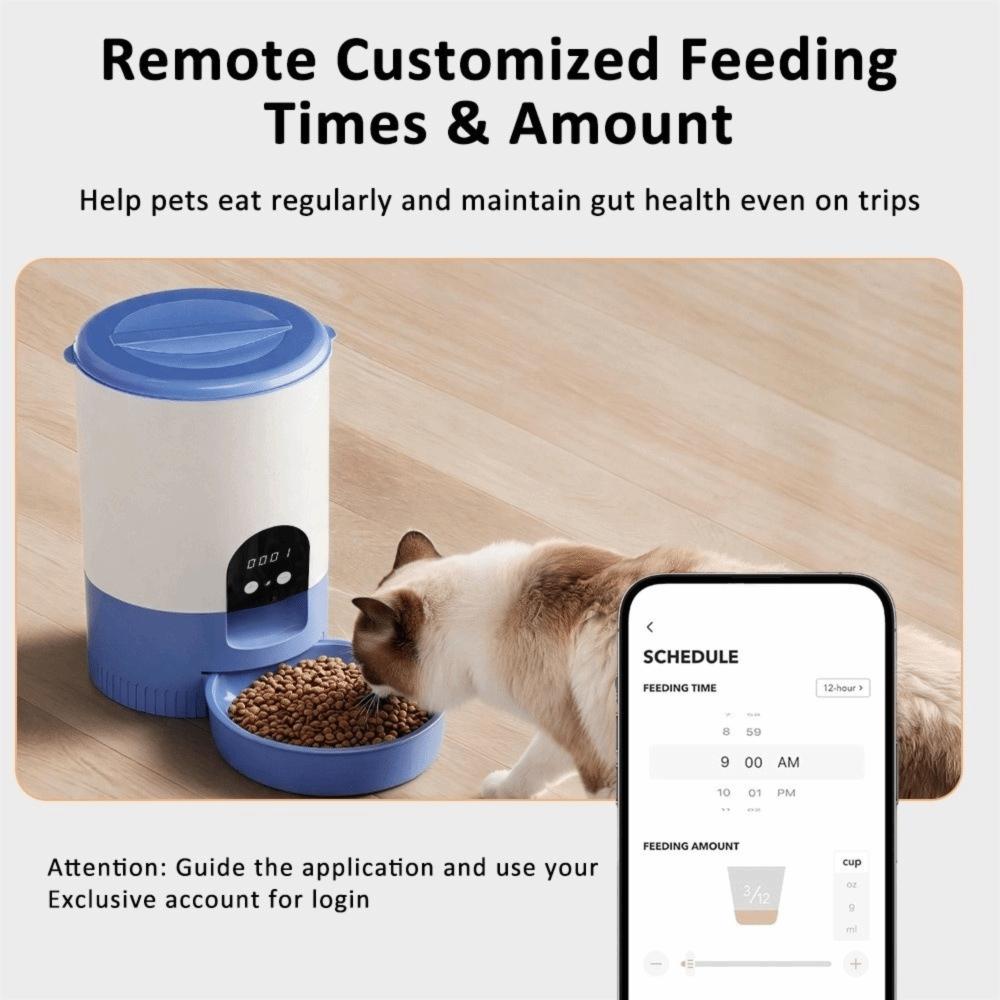 Portion Control Cat Automatic Feeder Remote Control Quantitative Food Dispenser for Cats Dogs