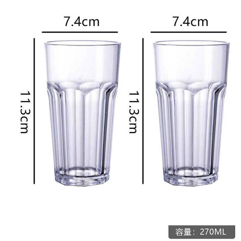 

2 шт. пластиковая чашка для пива, сока, воды, прозрачная чашка для чая, молока, стакан для бара, вечеринки, ресторана, небьющиеся пивные чашки для спиртных напитков 270ml(Clear)