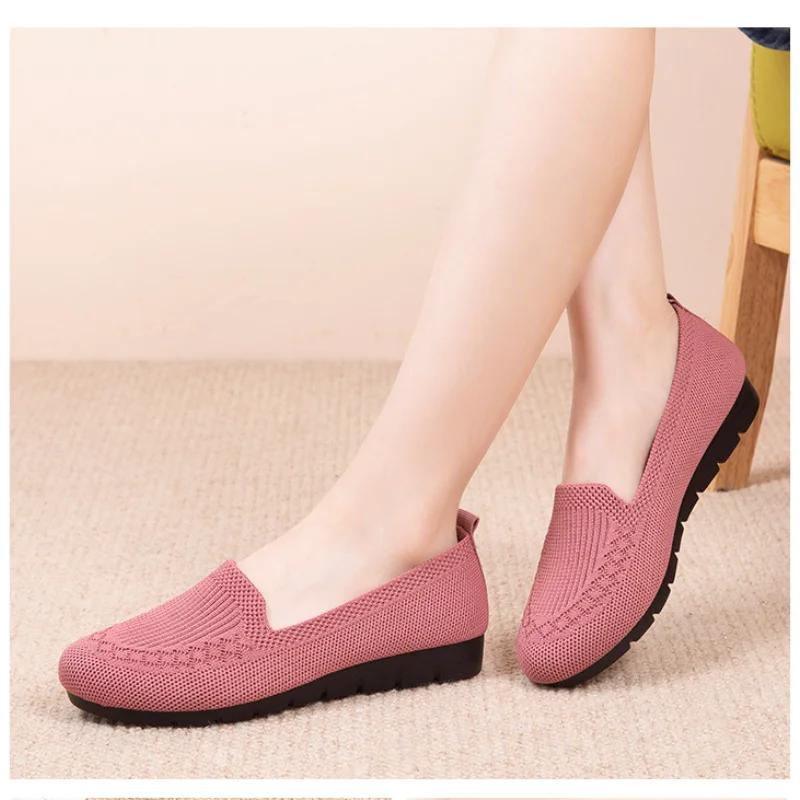 Casual Women's Shoes Summer Mesh Breathable Flat  Ladies Comfort Light Sneaker Socks Women Slip On Loafers Zapatillas Muje