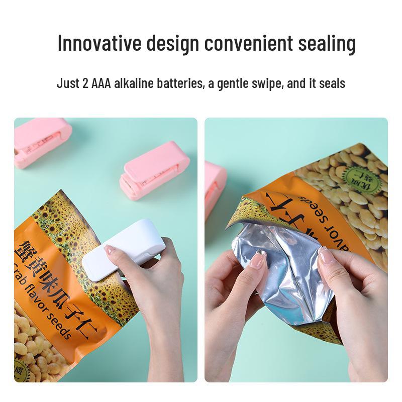 Portable Mini Snack Sealer - Compact Household Heat Sealer for Moistureproof Food Preservation in Plastic Bags