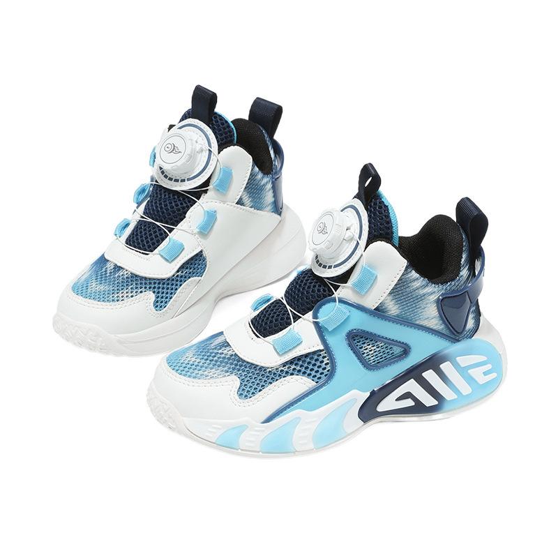 Boys' Shoes 2025 Spring New Breathable Single Net Children's Basketball Shoes Medium and Older Children's Shock-absorbing and Wear-resistant Sports S