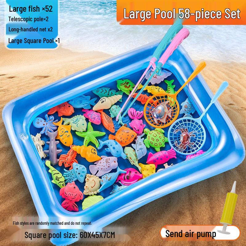 Children's Magnetic Fishing Toy Pool: Pretend Play & Educational Summer Water Game for Boys & Girls