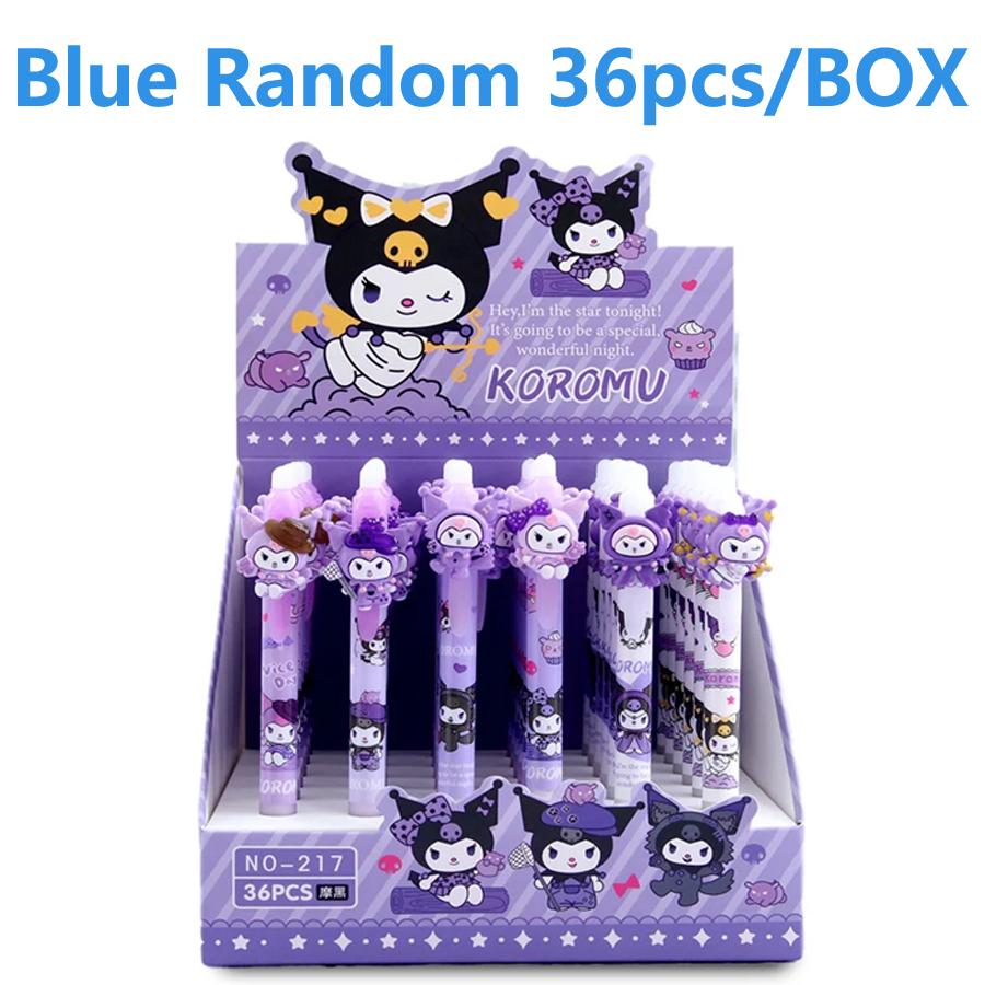 Pcs/Lot 6/36 Kuromi Erasable Gel Pen Cute 0.5Mm Blue Ink Neutral Pens Promotional Gift Office School Supplie For Kids Adults Children's Birthday Gift